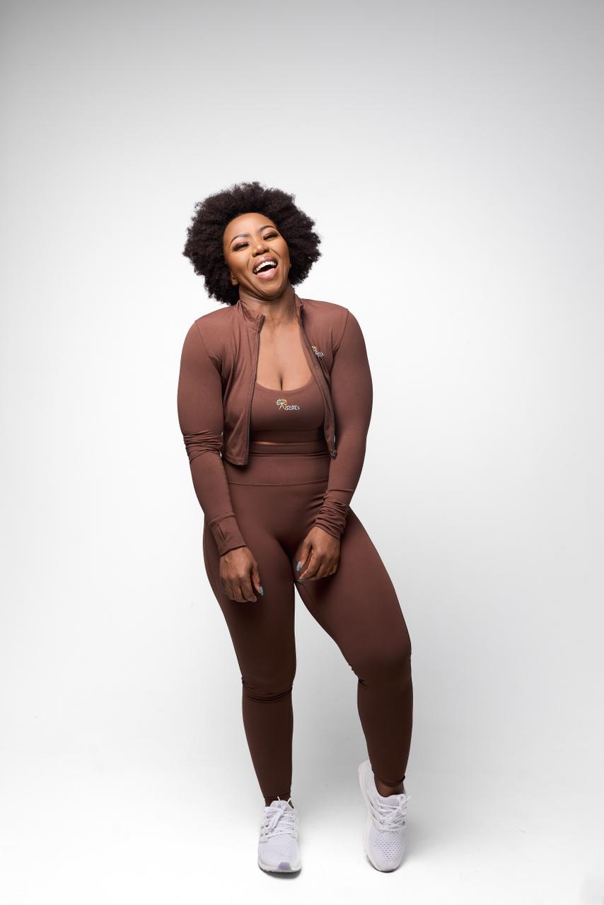 Vezi - Three Piece Yoga Set (Crop Jackets ,High Waist Leggings, Sport bra) - Image 2