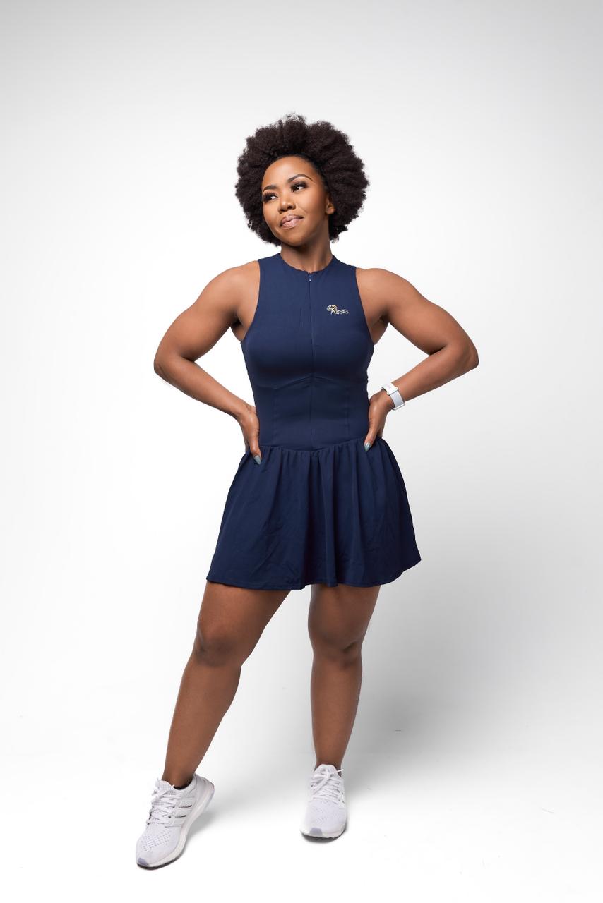 Own body goals Tennis Dress. Sleeveless Zipper Pleated Dresses with Anti Peeking Shorts - Image 4